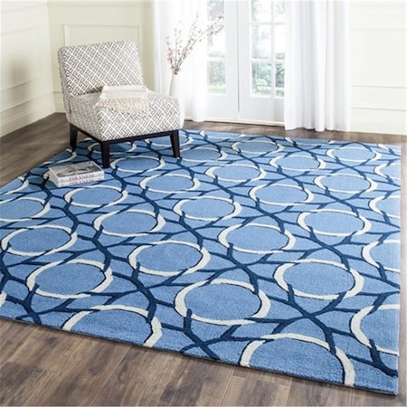 Safavieh Four Seasons Hand Hooked Rectangle Rug- Blue - Ivory- 8 x 10 ft. FRS238A-8